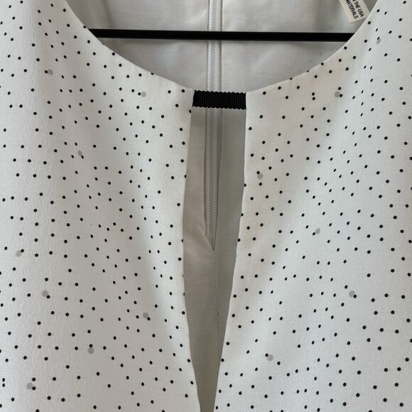 Rag and Bone Womens Top Medium White Blue Lana Sleeveless Blouse Polka Dot Sheer - Picture 3 of 8